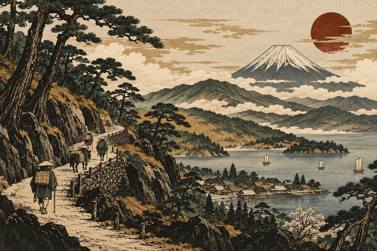 A traveller on an Edo mountain road